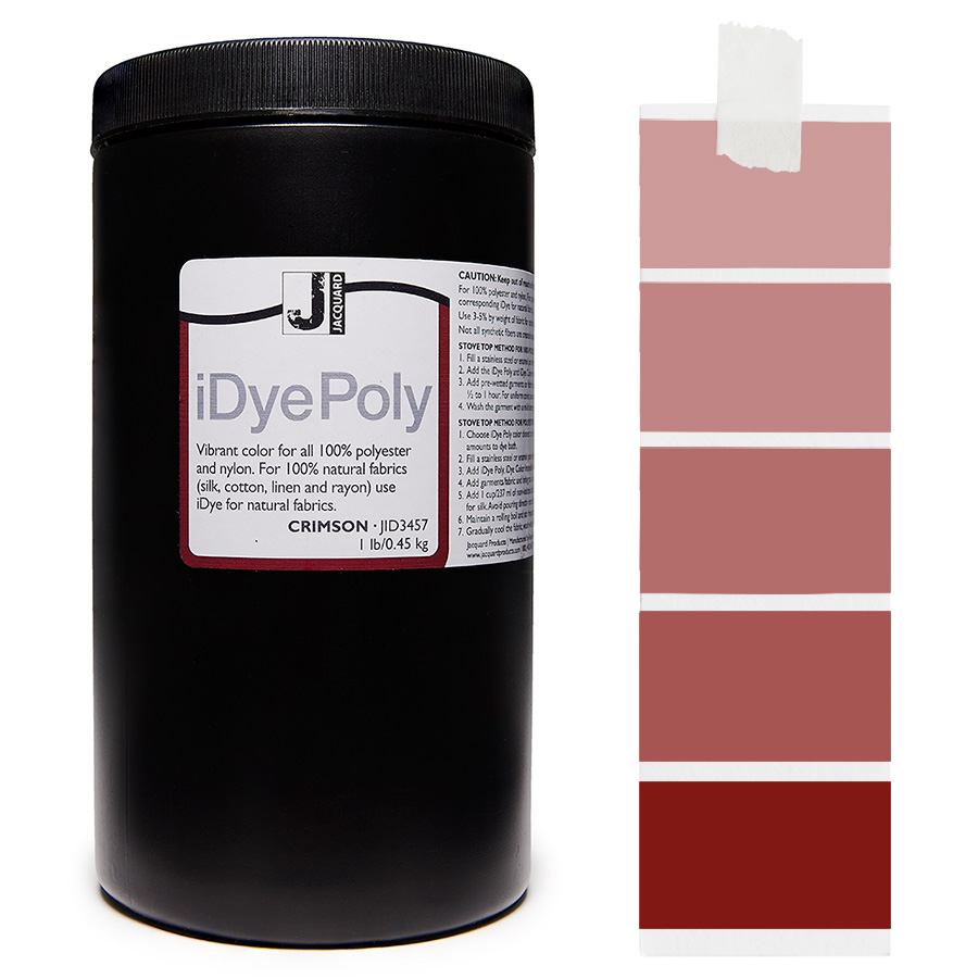 Jacquard iDye Poly 457 Crimson 450 g Pot Jacquard iDye Poly 457 Crimson 450 g avec dégradé, teinture pour polyester