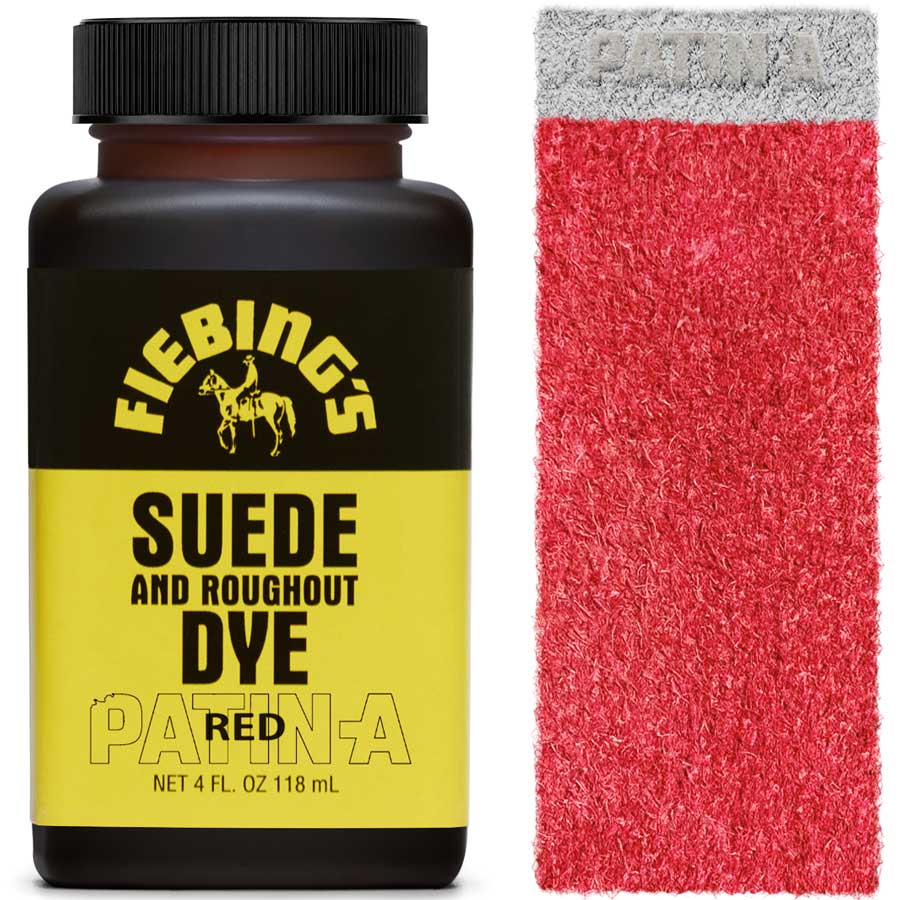 Fiebing's Suede & Rough-Out Dye, tief eindringende Lederfarbe für Wildleder und Rough-Out-Leder, erhältlich in 19 Farben.
