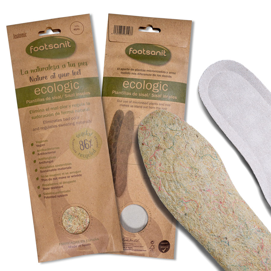 Semelle anatomique sisal emballage Semelles anatomiques en sisal avec emballage Footsanit
