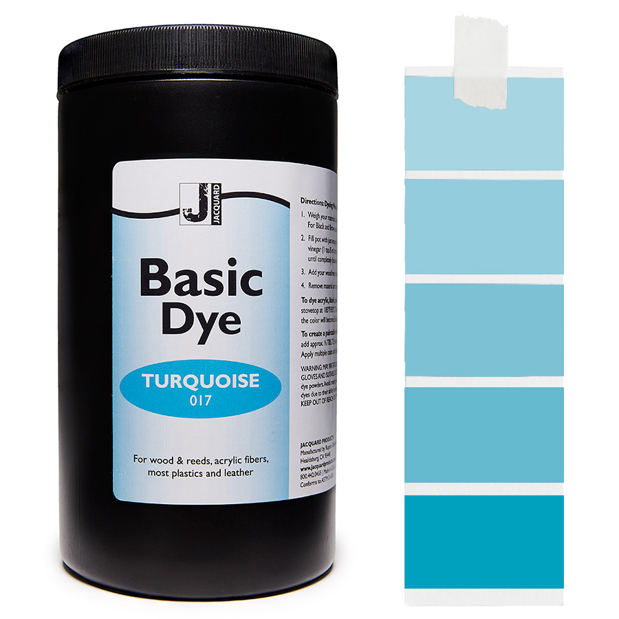 Jacquard Basic Dye 017 Turquoise 450 g Pot Jacquard Basic Dye 017 Turquoise 450 g avec dégradé, pour acrylique, bois et plumes