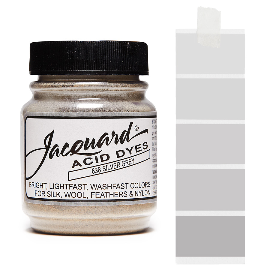 Jacquard Acid Dye 638 Silver Grey 14 g Dose Jacquard Acid Dye 638 Silver Grey 14 g mit Farbverlauf für Wolle und Seide