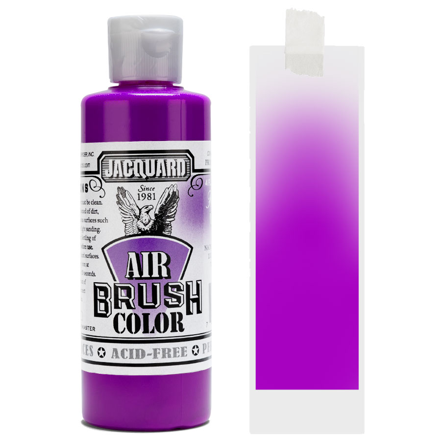 Jacquard Airbrush Fluoreszierend 404 Violet Flasche Jacquard Airbrush Color Fluoreszierend 404 Violet mit Farbmuster