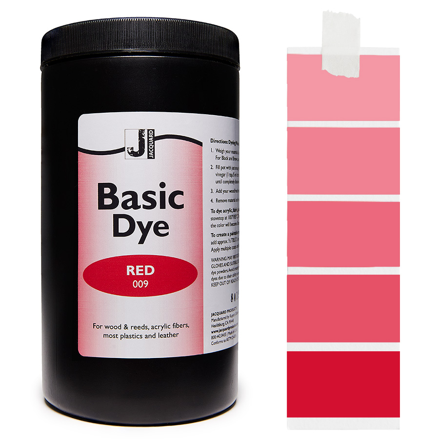 Jacquard Basic Dye 009 Red 450 g Pot Jacquard Basic Dye 009 Red 450 g avec dégradé, pour acrylique, bois et plumes