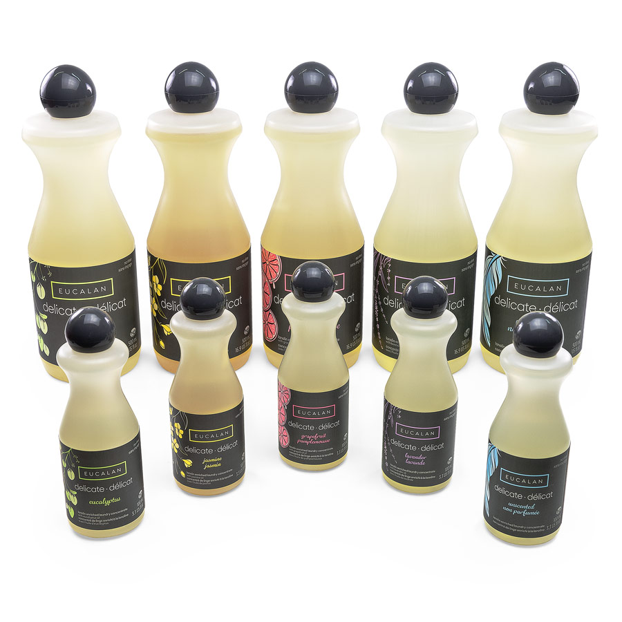 Eucalan Feinwaschmittel sehr schonend Flaschen Eucalan Feinwaschmittel in 100 ml und 500 ml in verschiedenen Düften