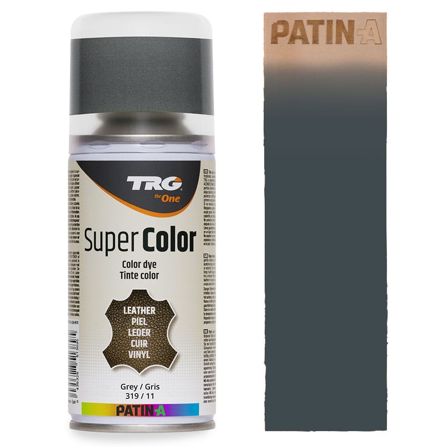 TRG SuperColor 319 Grey TRG SuperColor Lederfarbspray Grey 319 mit Farbmuster