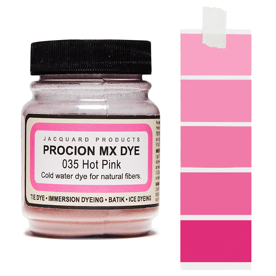 Jacquard Procion MX 035 Hot Pink 18,7 g Dose Jacquard Procion MX 035 Hot Pink 18,7 g mit Farbverlauf, Kaltwasser-Textilfarbe