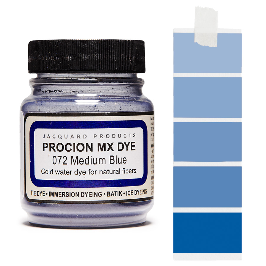 Jacquard Procion MX 072 Medium Blue 18,7 g Dose Jacquard Procion MX 072 Medium Blue 18,7 g mit Farbverlauf, Kaltwasser-Textilfarbe