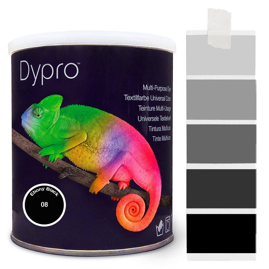 Dypro Ebony Black 500 g Dose Dypro Universal-Color Textilfarbe Ebony Black 500 g mit Farbverlauf