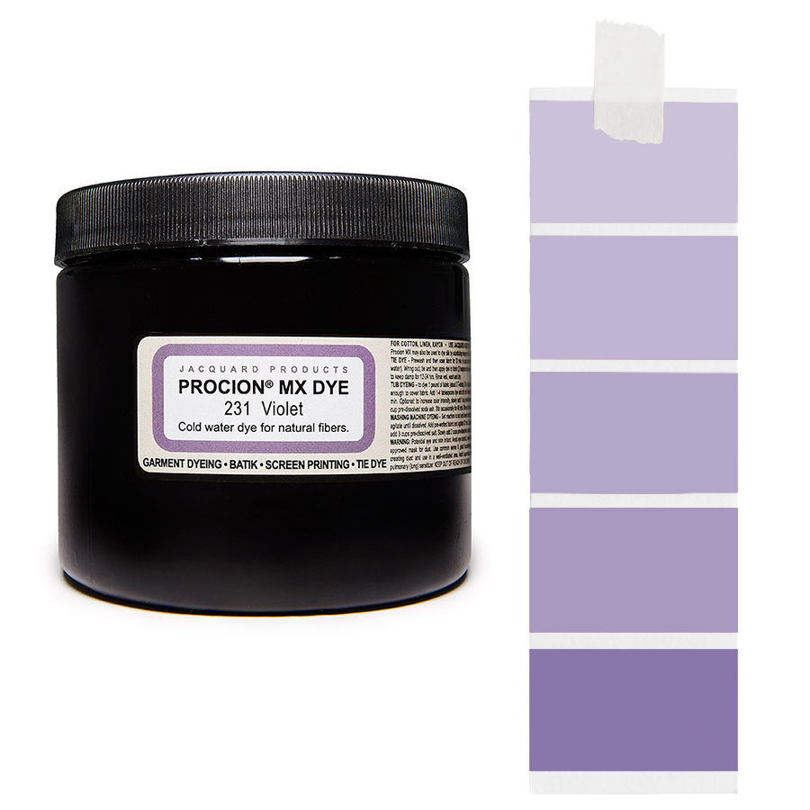 Jacquard Procion MX 231 Violet 227 g Dose Jacquard Procion MX 231 Violet 227 g mit Farbverlauf, Kaltwasser-Textilfarbe