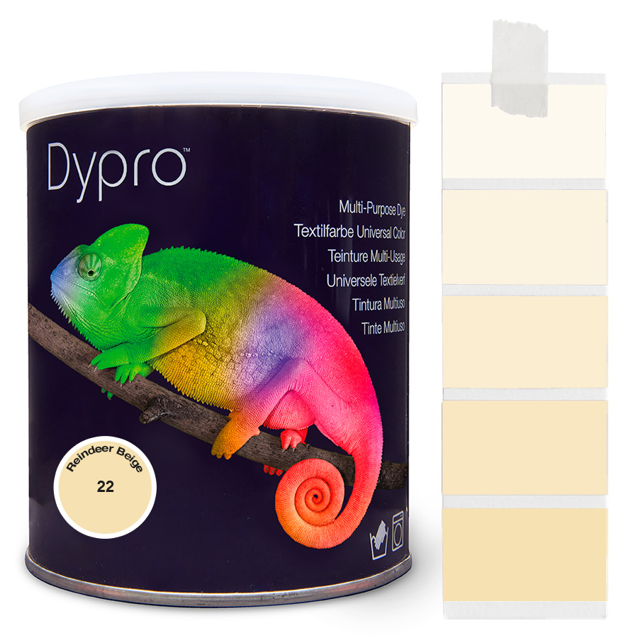 Dypro Reindeer Beige 500 g Dose Dypro Universal-Color Textilfarbe Reindeer Beige 500 g mit Farbverlauf