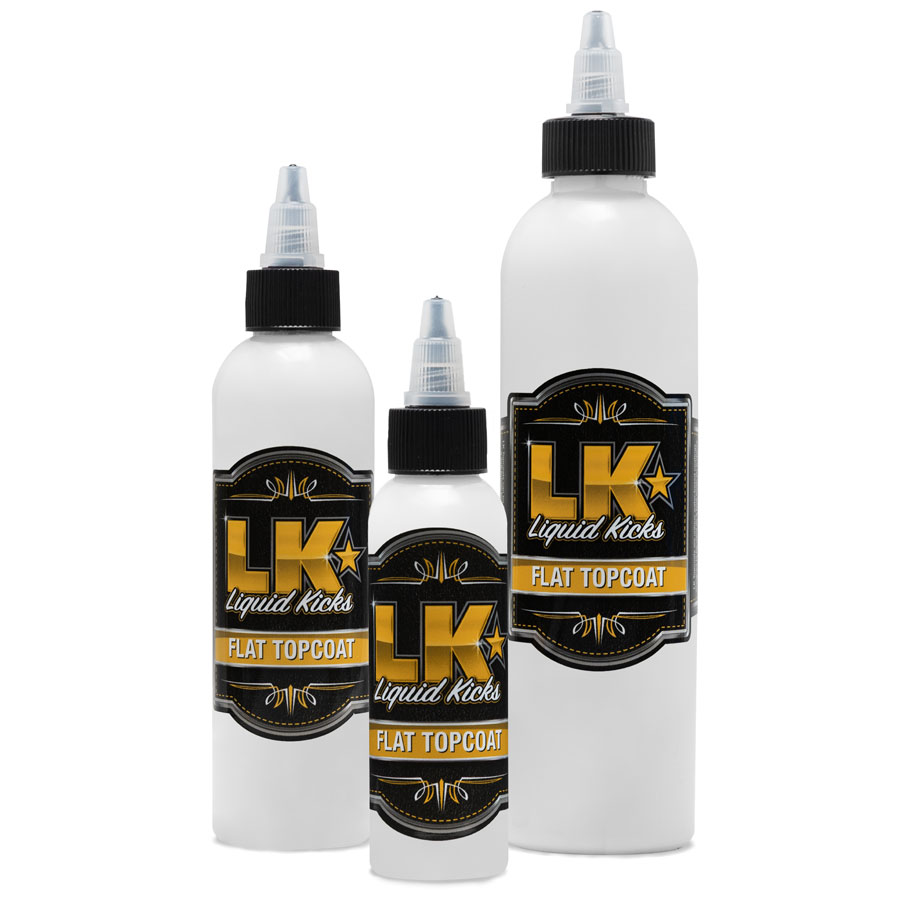 Liquid Kicks Flat Topcoat ist ein professioneller, hochelastischer, extra matter, stumpfer Decklack. Das Flat Finish ist der matteste, elastische Decklack auf dem Markt.