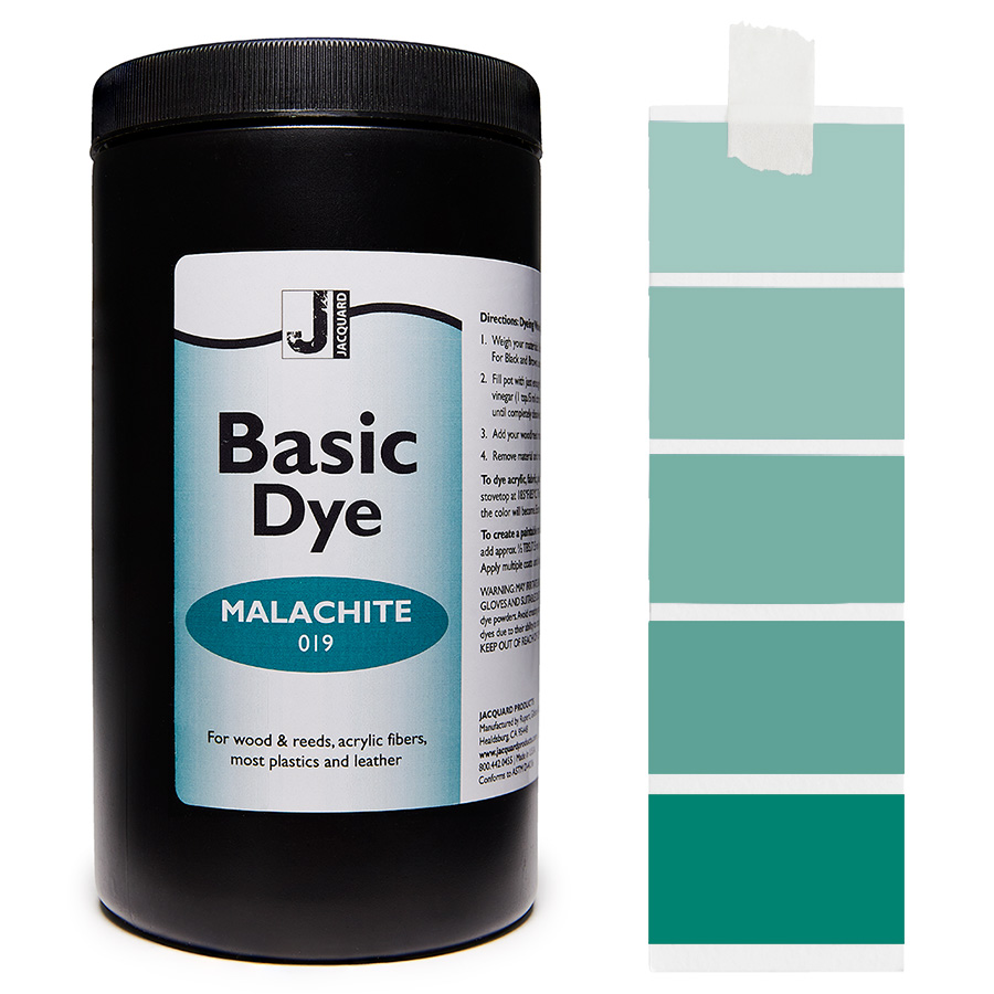 Jacquard Basic Dye 019 Malachite 450 g Pot Jacquard Basic Dye 019 Malachite 450 g avec dégradé, pour acrylique, bois et plumes