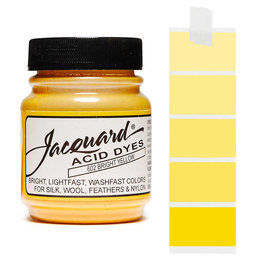 Jacquard Acid Dye 602 Bright Yellow 14 g Dose Jacquard Acid Dye 602 Bright Yellow 14 g mit Farbverlauf für Wolle und Seide