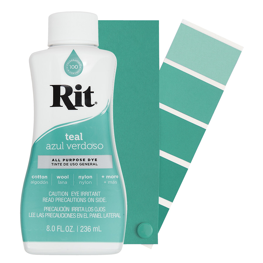 teal Rit All-Purpose Dye, Universal Textilfarbe, 39 intensive Farbtöne - Sneaker färben, T-Shirt färben, Baumwolle färben, Polyamidfarbe, Nylon färben, Rit dye, Jacquard, Marabu, Simplicol