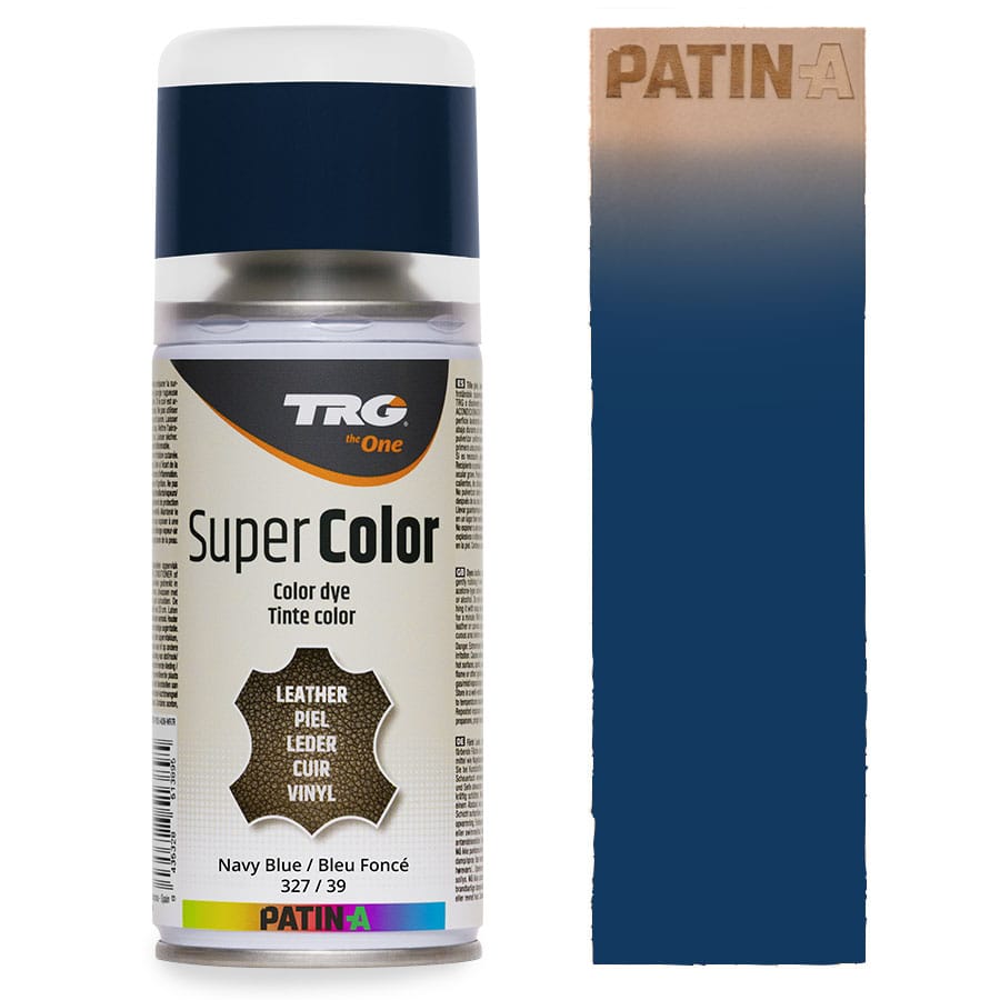 TRG SuperColor 327 Navy Blue TRG SuperColor Lederfarbspray Navy Blue 327 mit Farbmuster