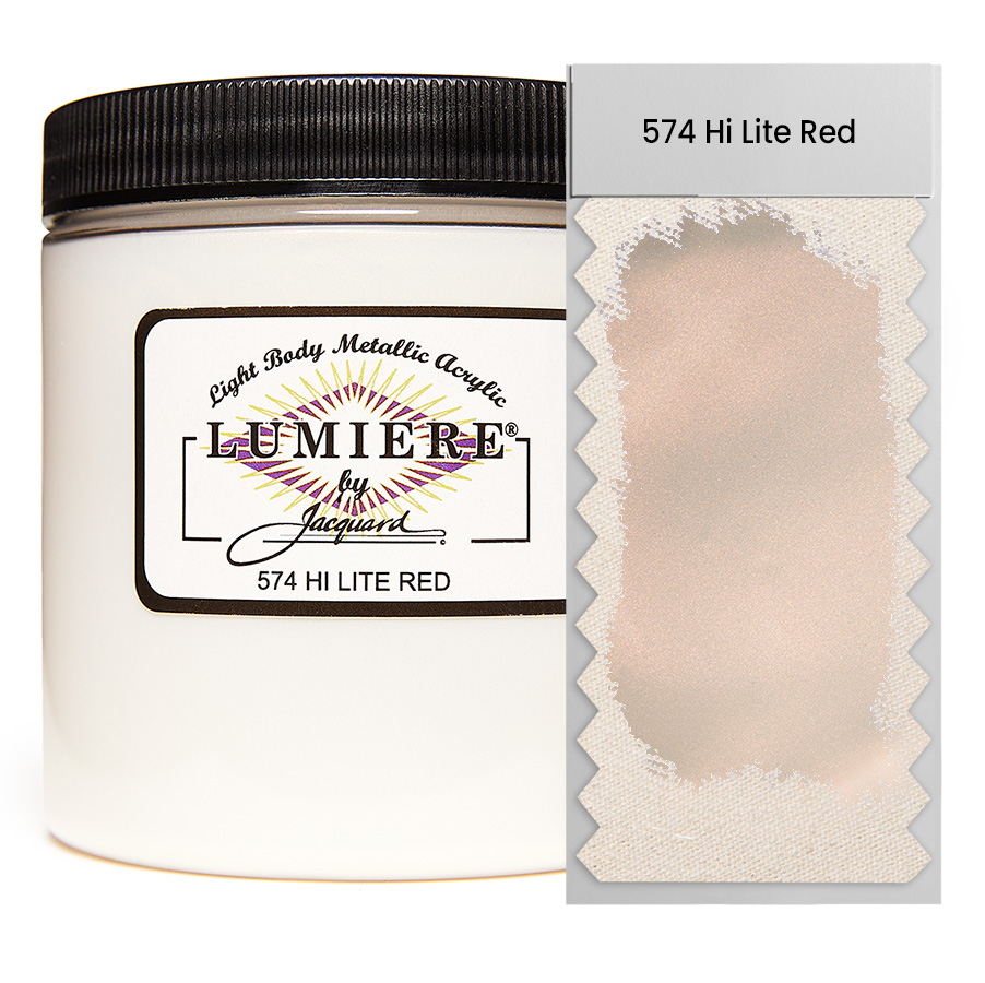 Jacquard Lumiere 574 Hi-Lite Red 236 ml Dose Jacquard Lumiere 574 Hi-Lite Red 236 ml mit Farbaufstrich, Metallic- und Perlglanzfarbe