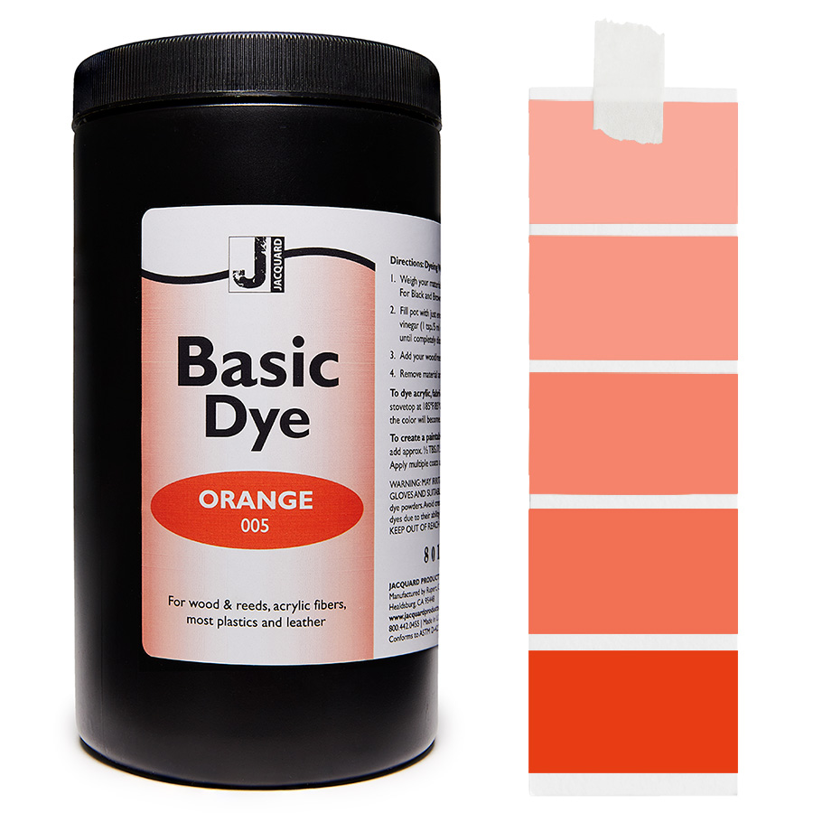 Jacquard Basic Dye 005 Orange 450 g Pot Jacquard Basic Dye 005 Orange 450 g avec dégradé, pour acrylique, bois et plumes