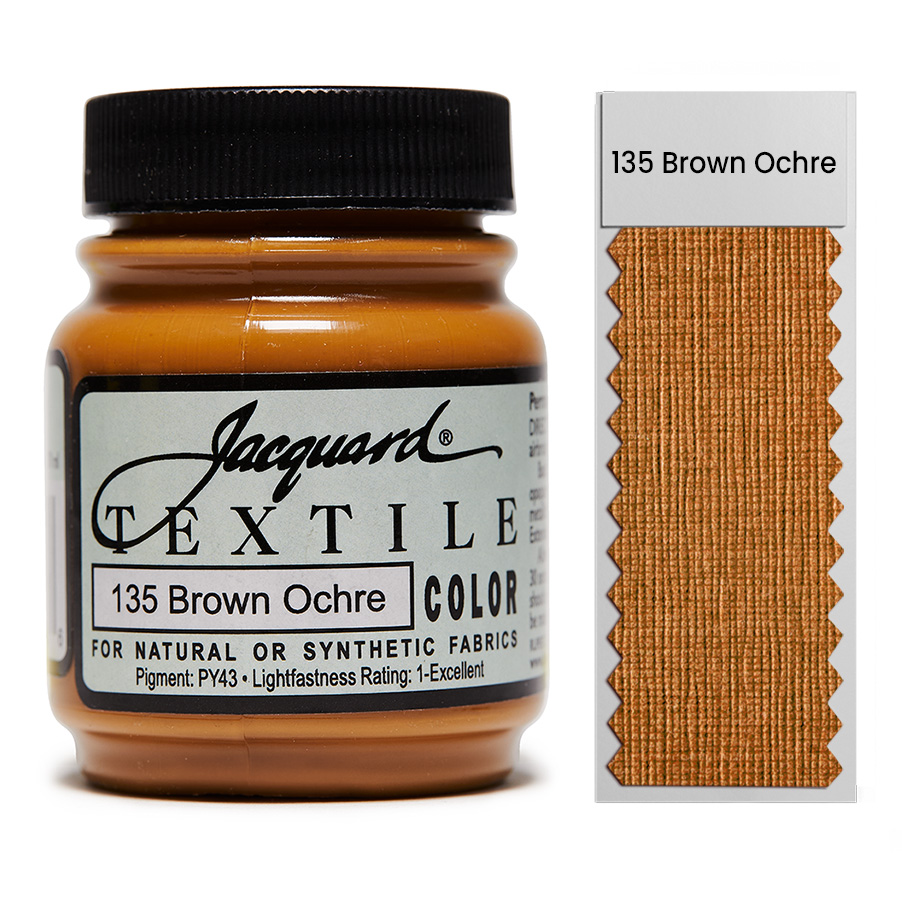 Jacquard Textile Color 135 Brown Ochre 67 ml Dose Jacquard Textile Color 135 Brown Ochre 67 ml mit Farbaufstrich, Stoffmalfarbe