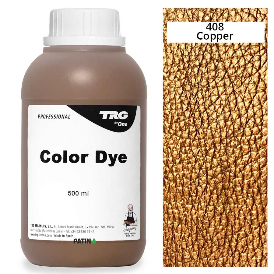 Tintolina Metallic 408 500 ml TRG Tintolina Metallic Lederfarbe 500 ml, 408 Copper, mit Farbmuster
