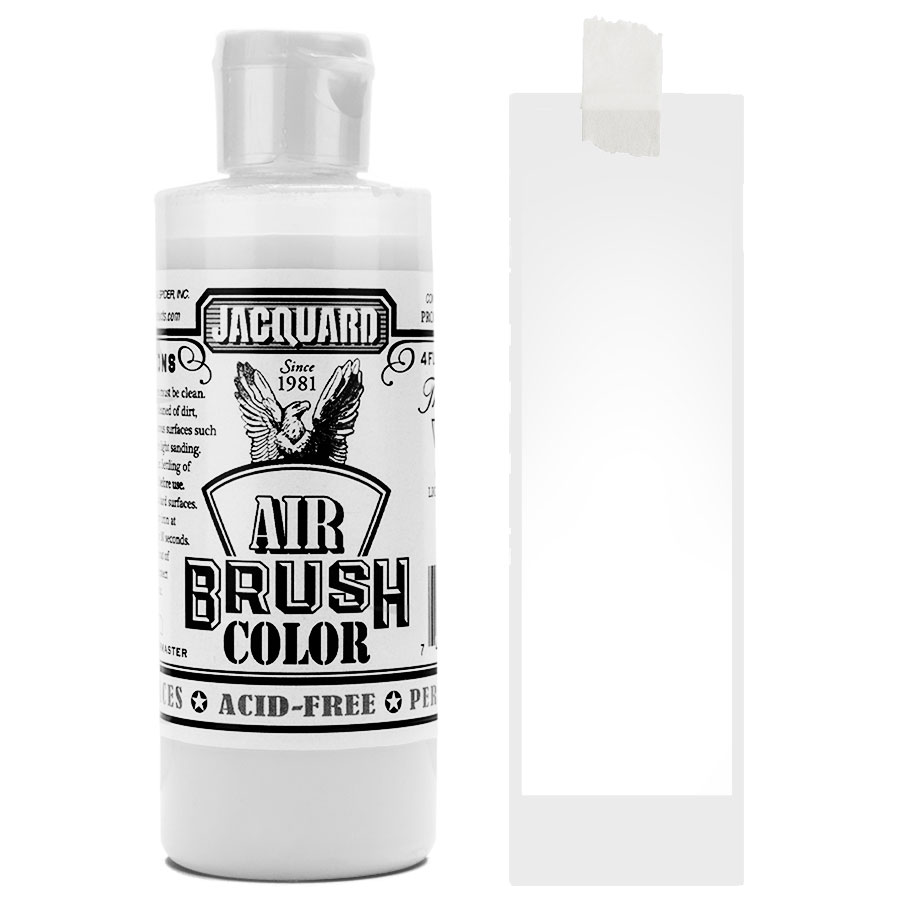 Jacquard Airbrush Opaque 207 White Bottle of Jacquard Airbrush Color Opaque 207 White with colour swatch