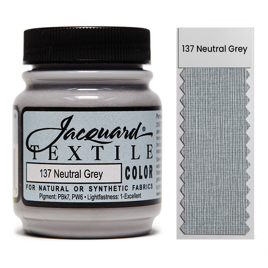 Jacquard Textile Color 137 Neutral Grey 67 ml Dose Jacquard Textile Color 137 Neutral Grey 67 ml mit Farbaufstrich, Stoffmalfarbe