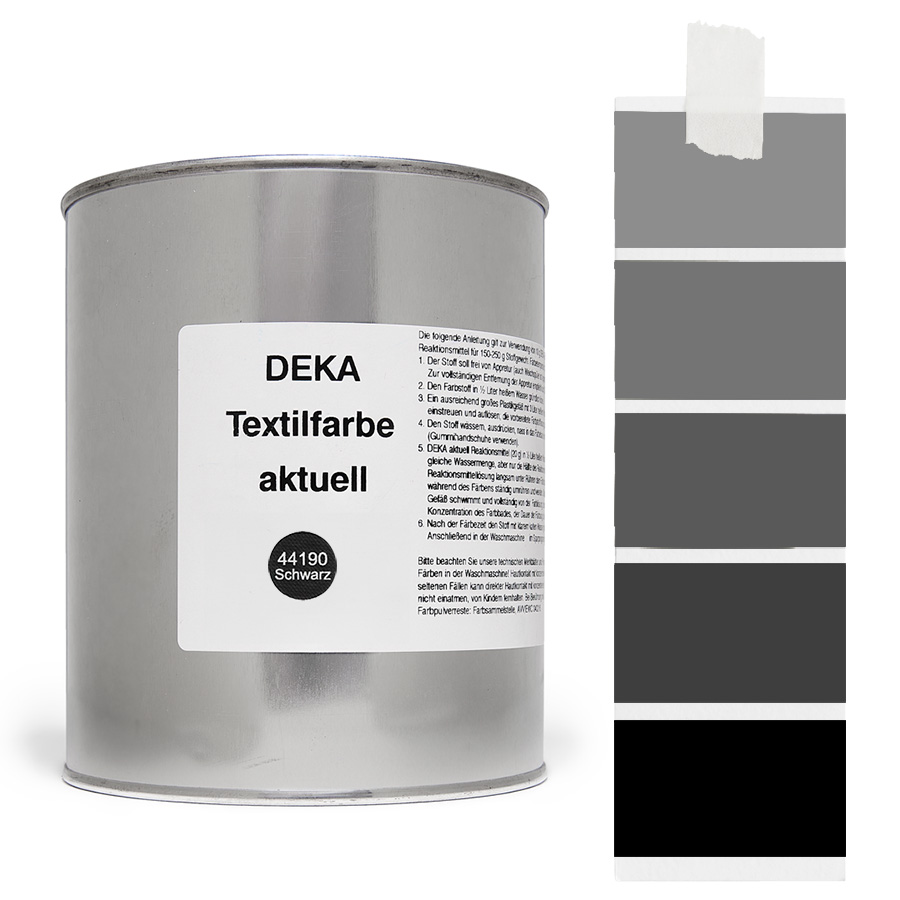 DEKA aktuell Schwarz 500 g Dose DEKA aktuell Textilfarbe Schwarz 500 g mit Farbverlauf