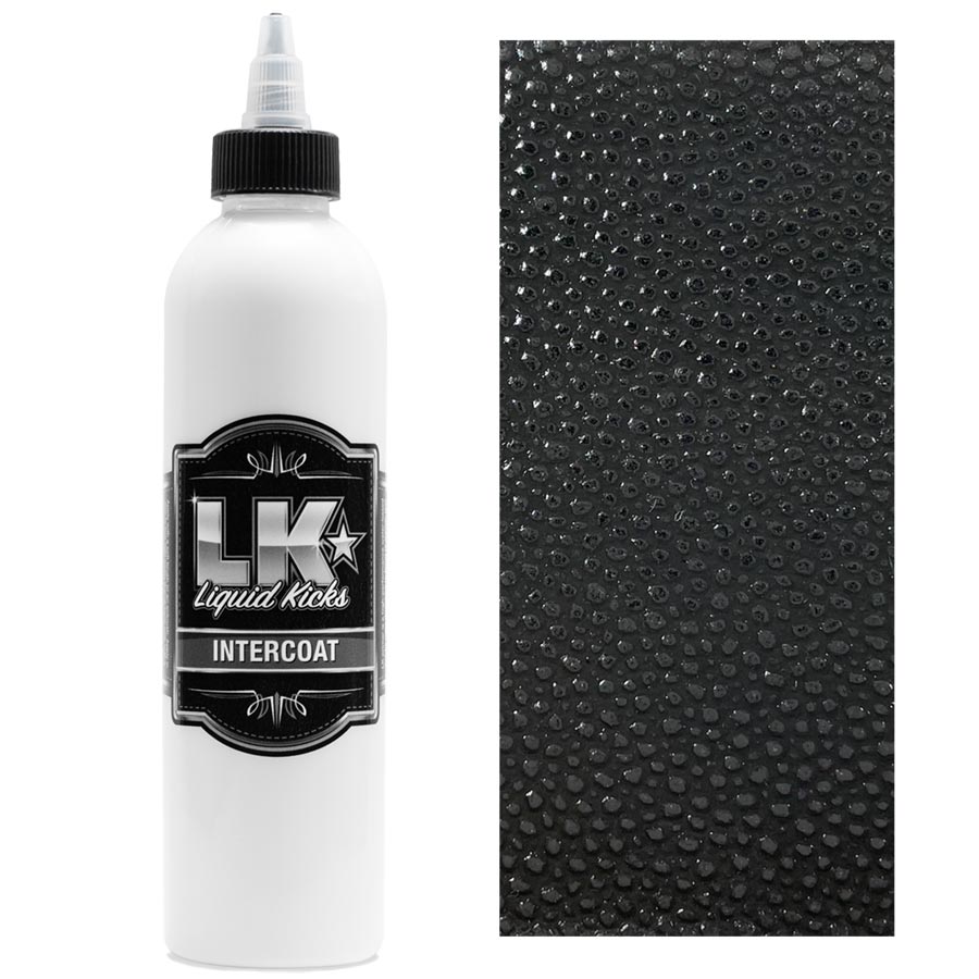 Liquid Kicks Intercoat ist ein wichtiges Produkt für alle, die mit mehreren Farben und Farbschichten arbeiten. LK Intercoat bildet einen unsichtbaren, transparenten Film (Zwischenbeschichtung), der chemische Reaktionen und Ausbluten zwischen Farbschichten