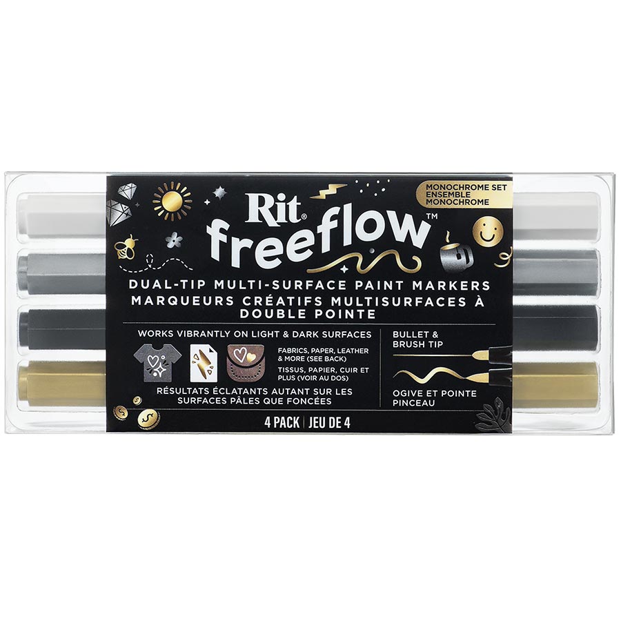 Freeflow Marker Vorderseite - Monochrome - Textile Marker  - einzelne Stifte