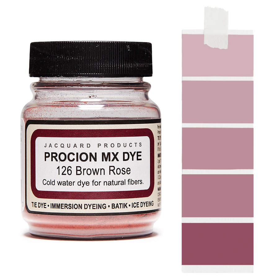 Jacquard Procion MX 126 Brown Rose 18,7 g Dose Jacquard Procion MX 126 Brown Rose 18,7 g mit Farbverlauf, Kaltwasser-Textilfarbe