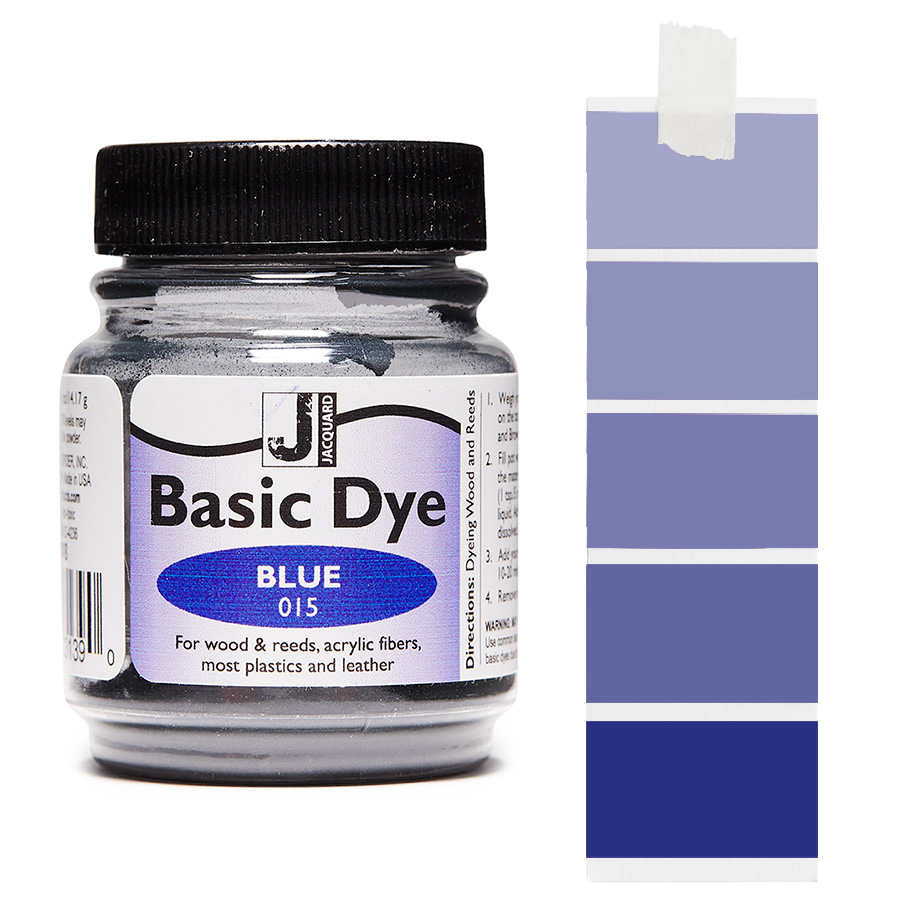 Jacquard Basic Dye 015 Blue 14 g Dose Jacquard Basic Dye 015 Blue 14 g mit Farbverlauf, für Polyacryl, Holz und Federn