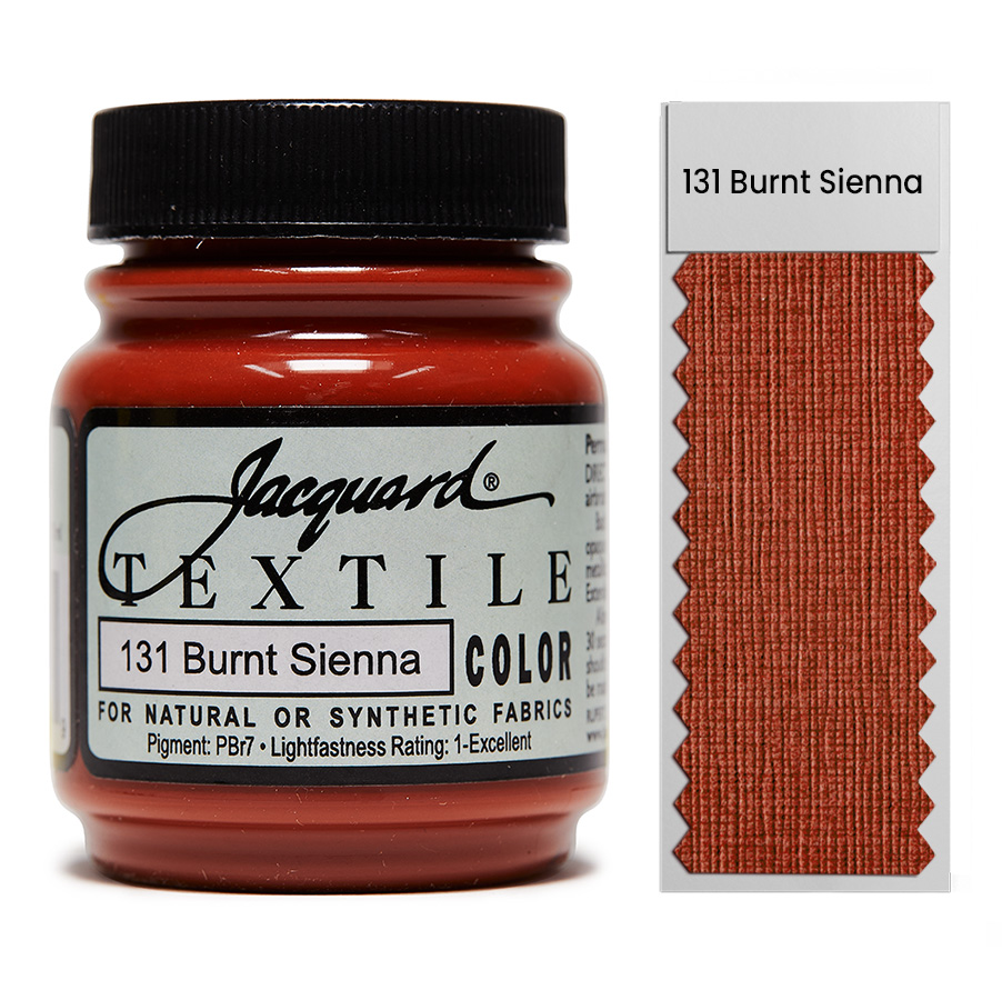 Jacquard Textile Color 131 Burnt Sienna 67 ml Dose Jacquard Textile Color 131 Burnt Sienna 67 ml mit Farbaufstrich, Stoffmalfarbe