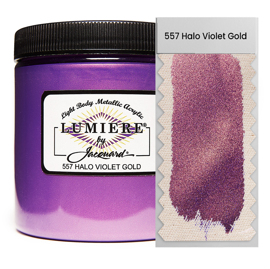 Jacquard Lumiere 557 Halo Violet Gold 236 ml Dose Jacquard Lumiere 557 Halo Violet Gold 236 ml mit Farbaufstrich, Metallic- und Perlglanzfarbe