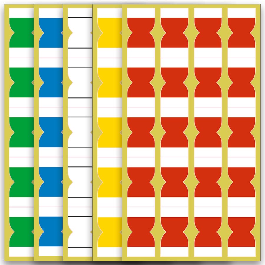 Selbstklebende Registeretiketten PATIN-A 5er Pack mit allen Farben