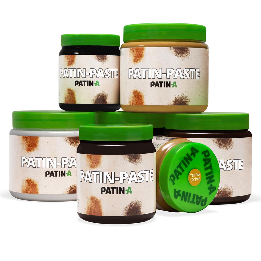 PATIN-PASTE Patinierpaste ist die Patina für großflächige Kostümpatinierung. PATIN-PASTE ist einfach & schnell anzuwenden und wird am besten mit dem Flächenpinsel aufgetragen.