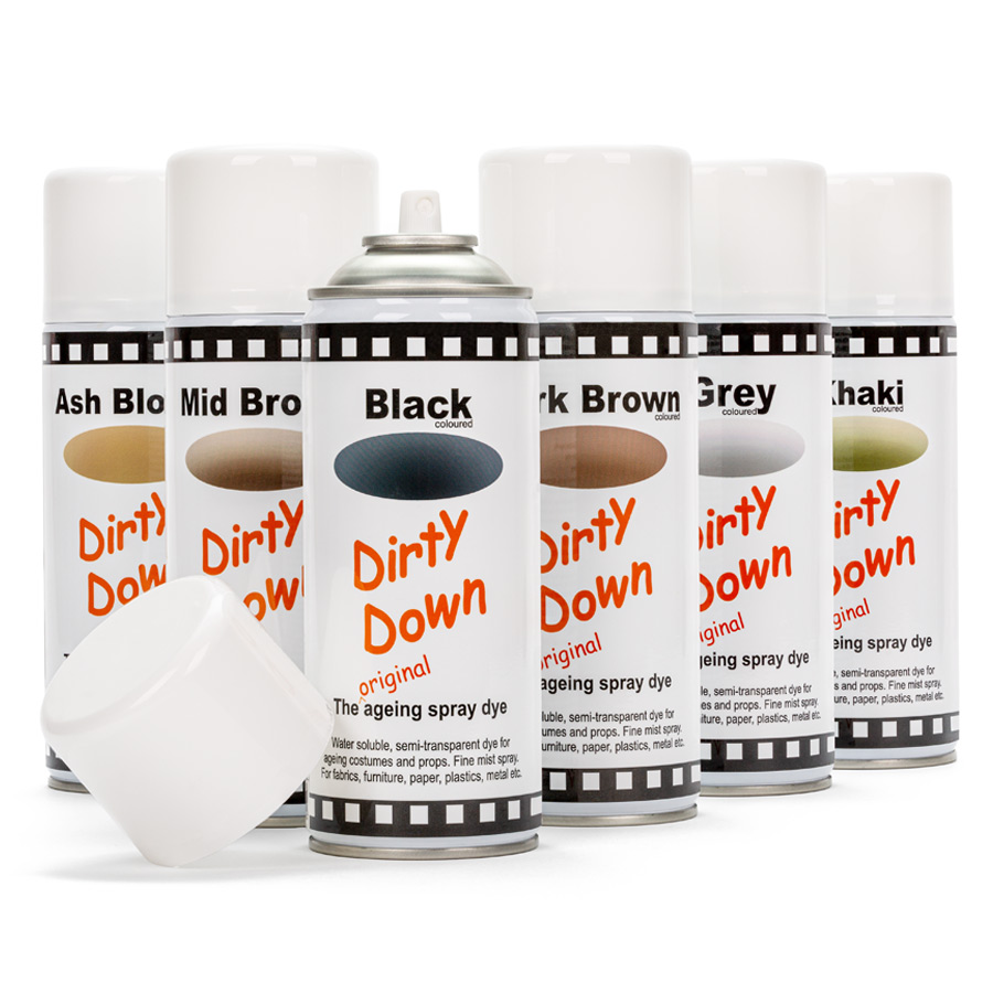 Gamme Dirty Down Gamme de spray de patine Dirty Down en six couleurs