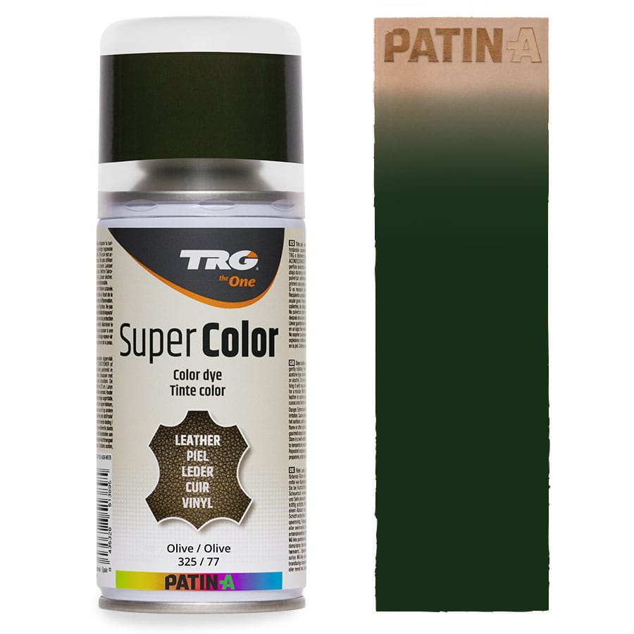 TRG SuperColor 325 Olive TRG SuperColor Lederfarbspray Olive 325 mit Farbmuster