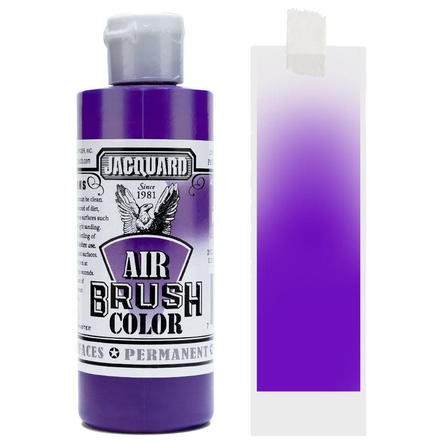 Jacquard Airbrush Bright 504 Purple Flasche Jacquard Airbrush Color Bright 504 Purple mit Farbmuster