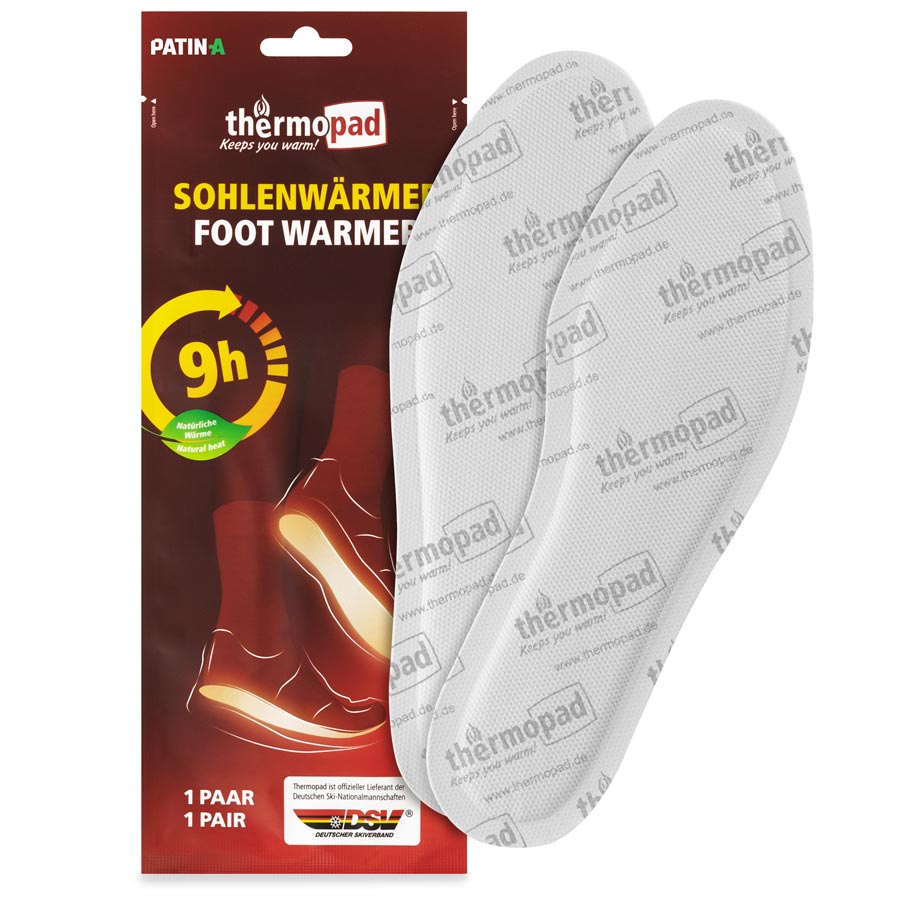 Die Thermopad Wärmesohlen werden innerhalb kürzester Zeit durch Luftsauerstoff aktiviert und wärmen die komplette Fusssohle acht Stunden lang mit angenehmen 40° C.