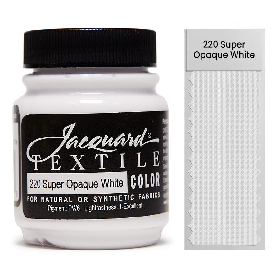 Jacquard Textile Color 220 Super Opaque White 67 ml Dose Jacquard Textile Color 220 Super Opaque White 67 ml mit Farbaufstrich, Stoffmalfarbe