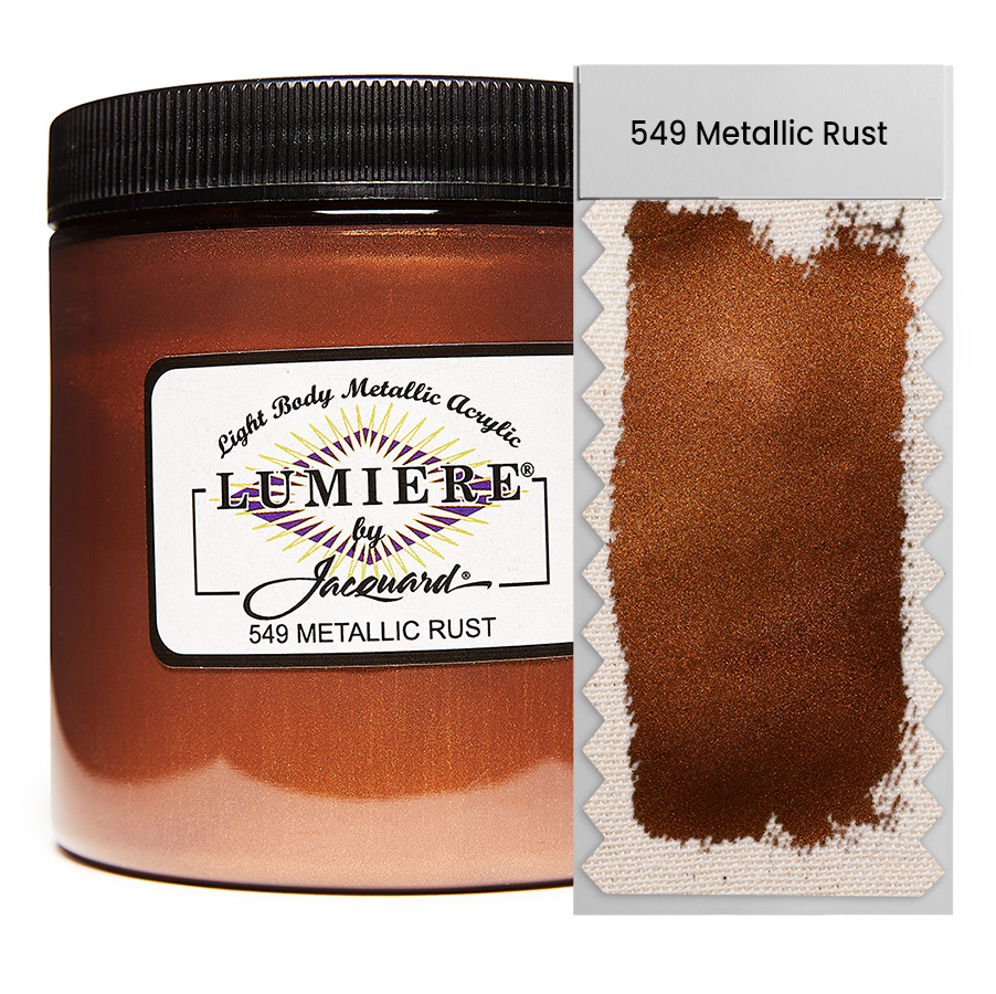 Jacquard Lumiere 549 Metallic Rust 236 ml Dose Jacquard Lumiere 549 Metallic Rust 236 ml mit Farbaufstrich, Metallic- und Perlglanzfarbe