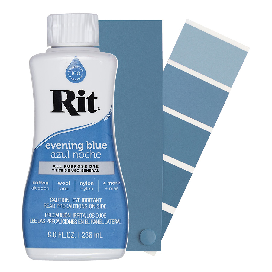 evening blue Rit All-Purpose Dye, Universal Textilfarbe, 39 intensive Farbtöne - Sneaker färben, T-Shirt färben, Baumwolle färben, Polyamidfarbe, Nylon färben, Rit dye, Jacquard, Marabu, Simplicol