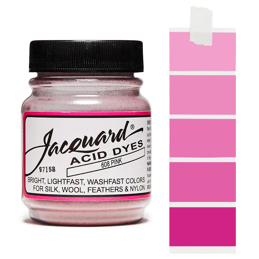 Jacquard Acid Dye 608 Pink 14 g Dose Jacquard Acid Dye 608 Pink 14 g mit Farbverlauf für Wolle und Seide