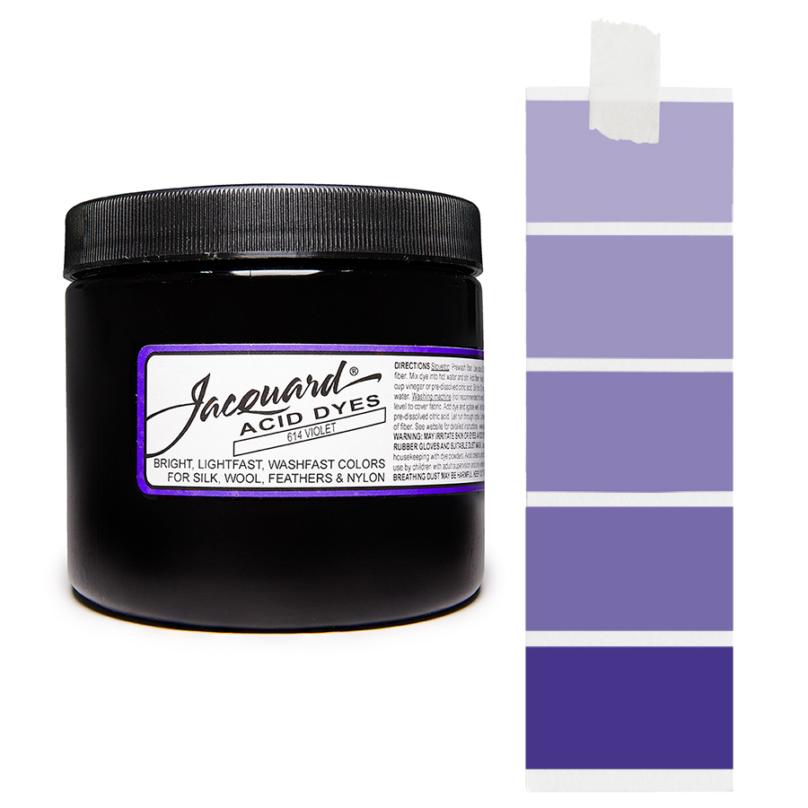 Violet 614 - Jacquard Acid Dye Textilfarbe - 227g - 80z - leuchtende, neonfarbe, schnell waschende Farbe für Nylon, Seide, Wolle und Federn