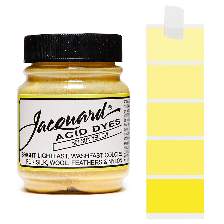 Jacquard Acid Dye 601 Sun Yellow 14 g Dose Jacquard Acid Dye 601 Sun Yellow 14 g mit Farbverlauf für Wolle und Seide