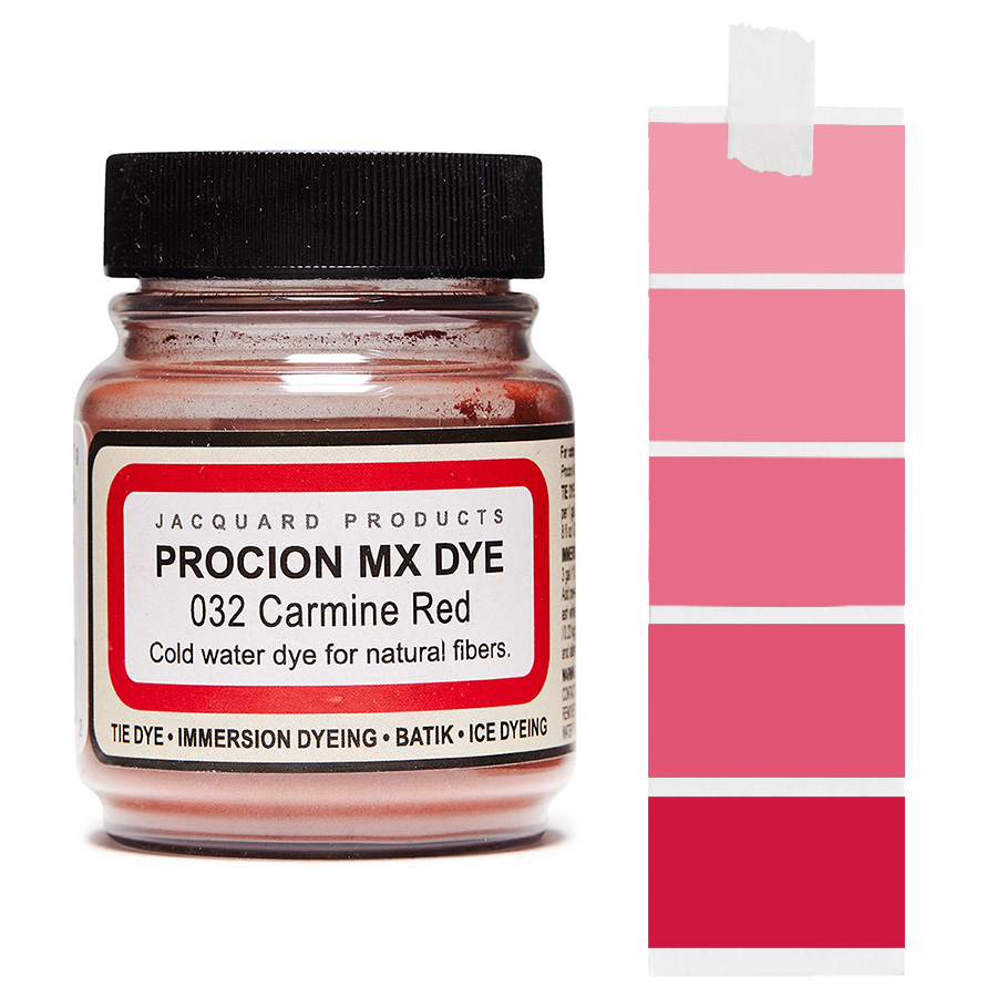 Jacquard Procion MX 032 Carmine Red 18,7 g Dose Jacquard Procion MX 032 Carmine Red 18,7 g mit Farbverlauf, Kaltwasser-Textilfarbe