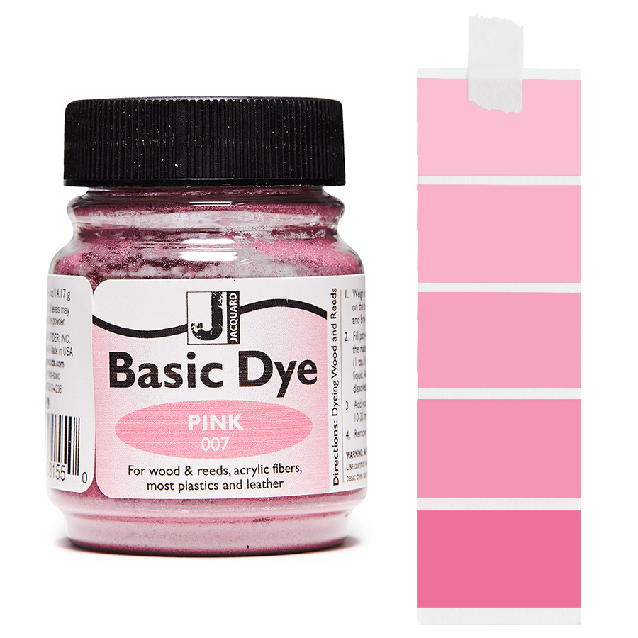 Jacquard Basic Dye 007 Pink 14 g Dose Jacquard Basic Dye 007 Pink 14 g mit Farbverlauf, für Polyacryl, Holz und Federn