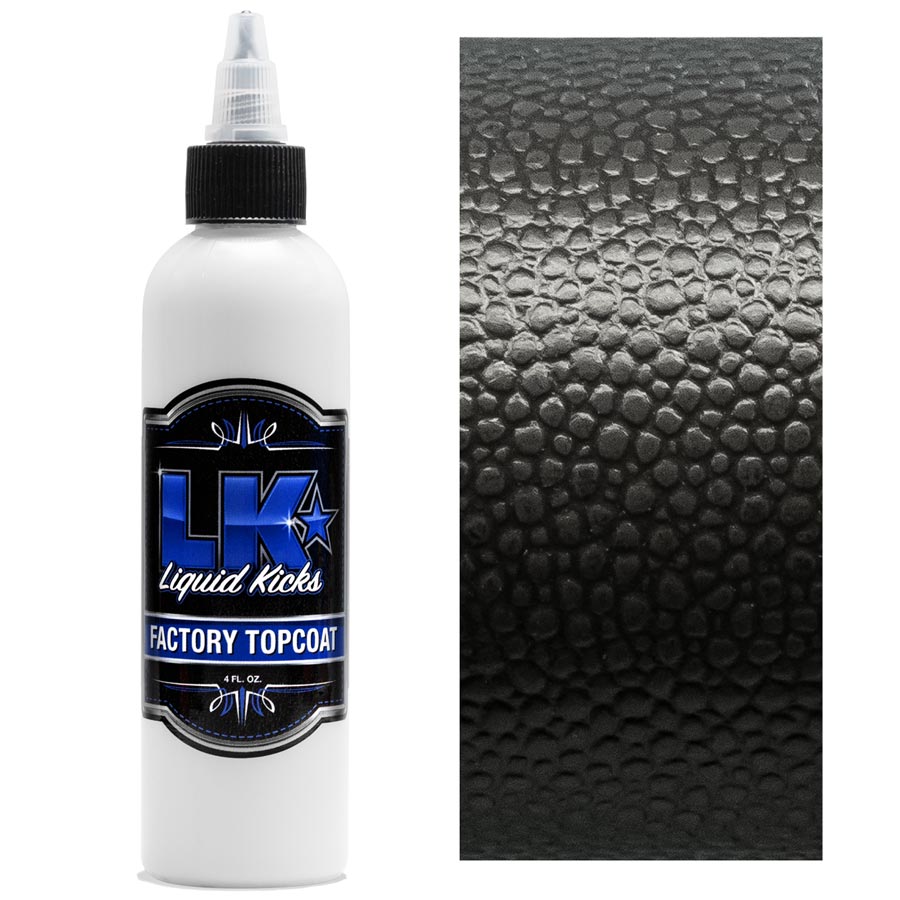 Liquid Kicks Factory Topcoat ist ein professioneller, hochelastischer, seidenmatter Decklack. Das Factory Finish besticht durch seine edle Optik und verleiht Schuhen und Lederoberflächen den beliebten Look (Seidenglanz ist sehr gewünscht bei Handtaschen, 