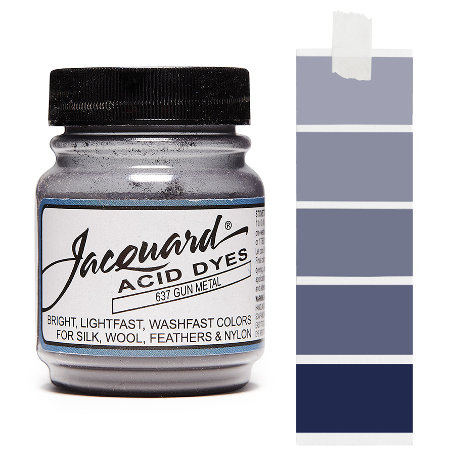 Jacquard Acid Dye 637 Gun Metal 14 g Dose Jacquard Acid Dye 637 Gun Metal 14 g mit Farbverlauf für Wolle und Seide