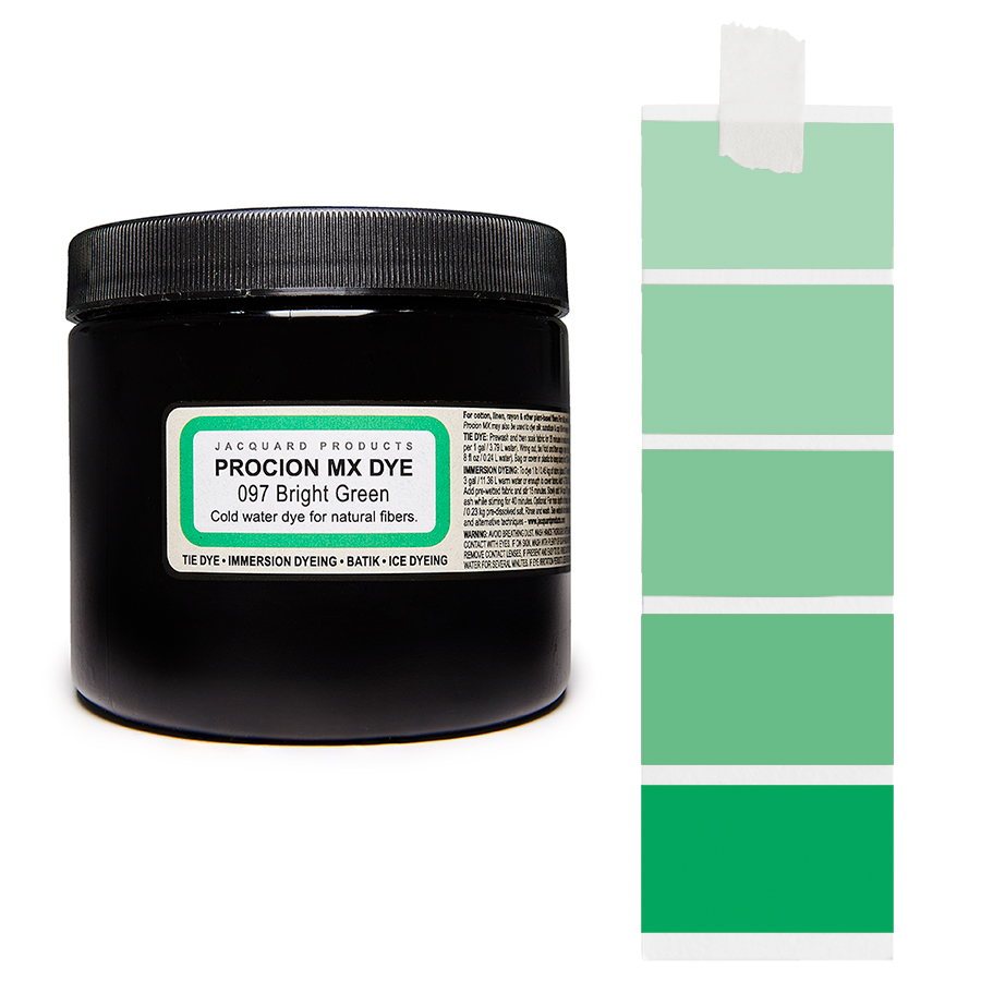 Jacquard Procion MX 097 Bright Green 227 g Dose Jacquard Procion MX 097 Bright Green 227 g mit Farbverlauf, Kaltwasser-Textilfarbe
