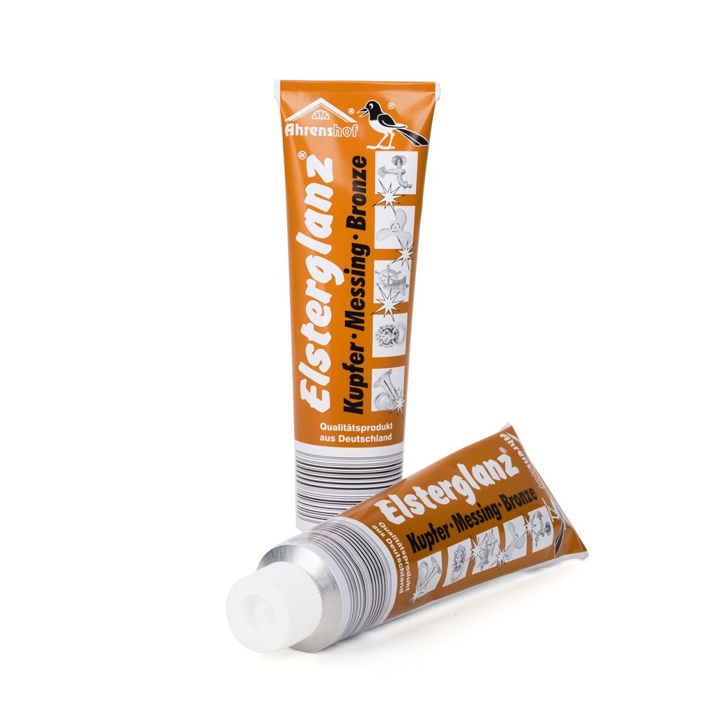 Elsterglanz Kupfer Messing Bronze Zwei Tuben Elsterglanz Polierpaste für Kupfer, Messing und Bronze 150 ml